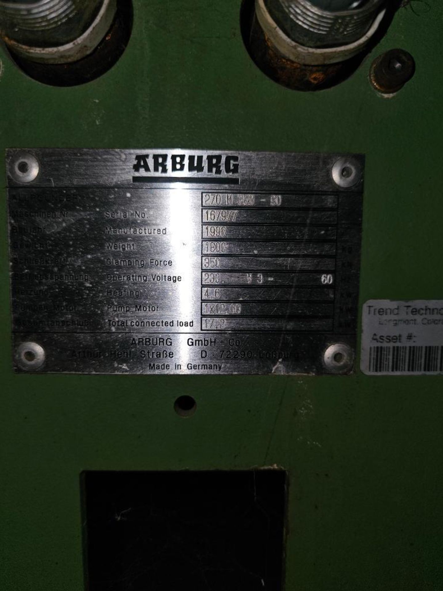 1996 Arburg Allrounder Injector Mold Machine 270M/350-90 - Image 11 of 12