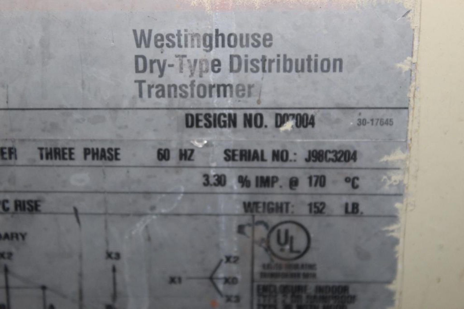 Cutler Hammer Dry-Type Class AA Type 2 Distribution Transformer 7.5KVA - Image 3 of 5