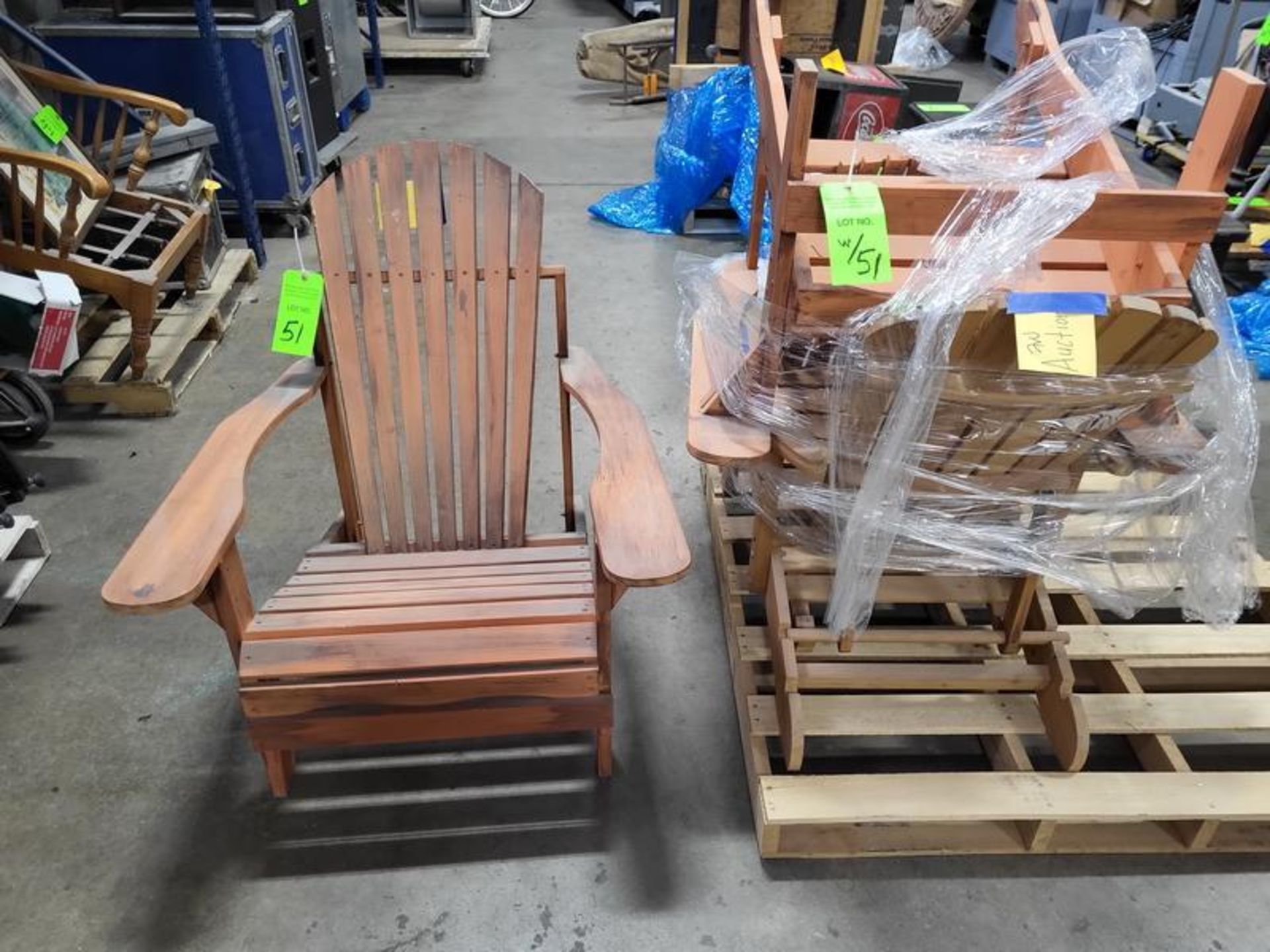 Lot of (3) Wood Patio Chairs - Image 2 of 3