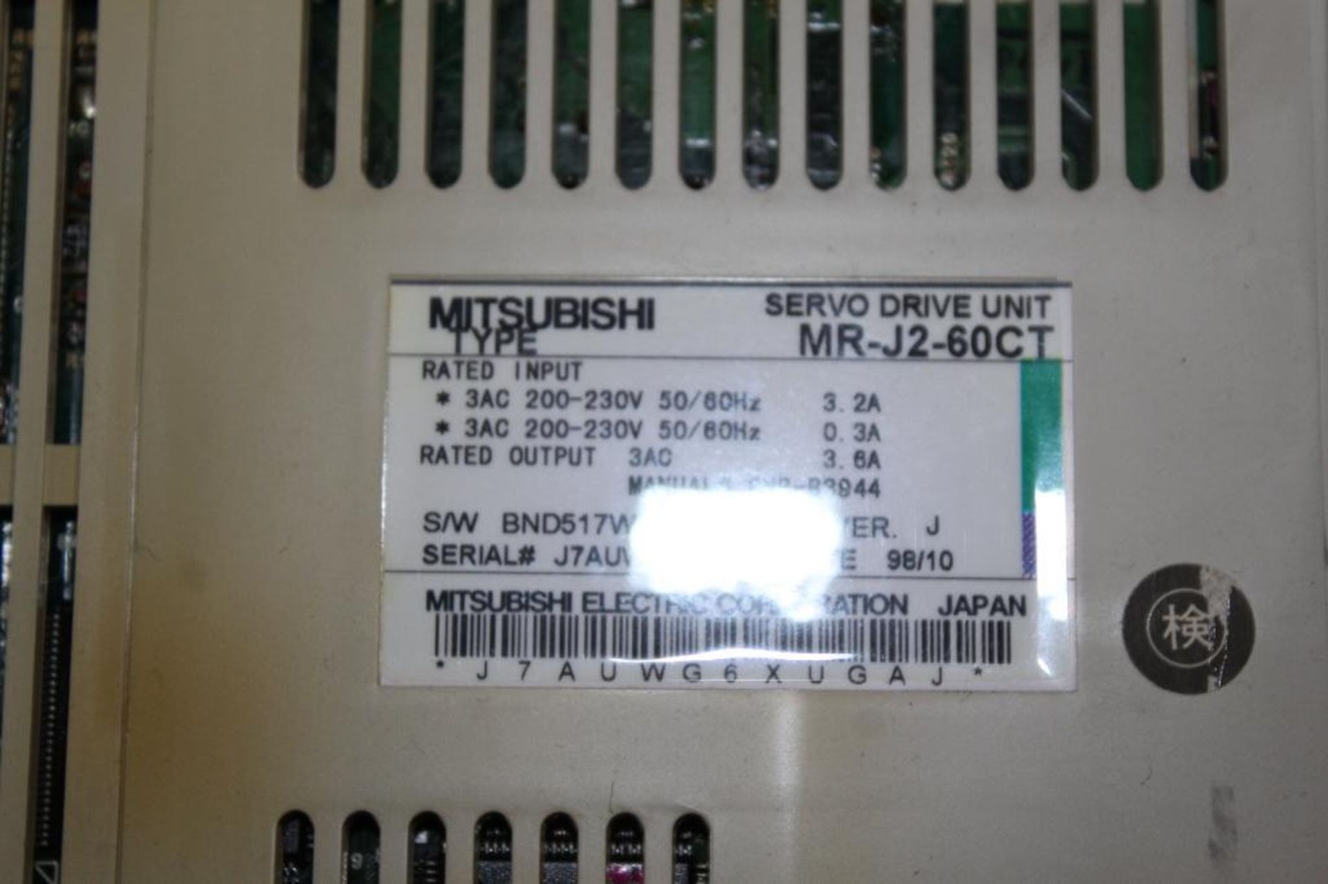 MITSUBISHI Servo Drive Unit Type MR-02-60CT - Image 3 of 4