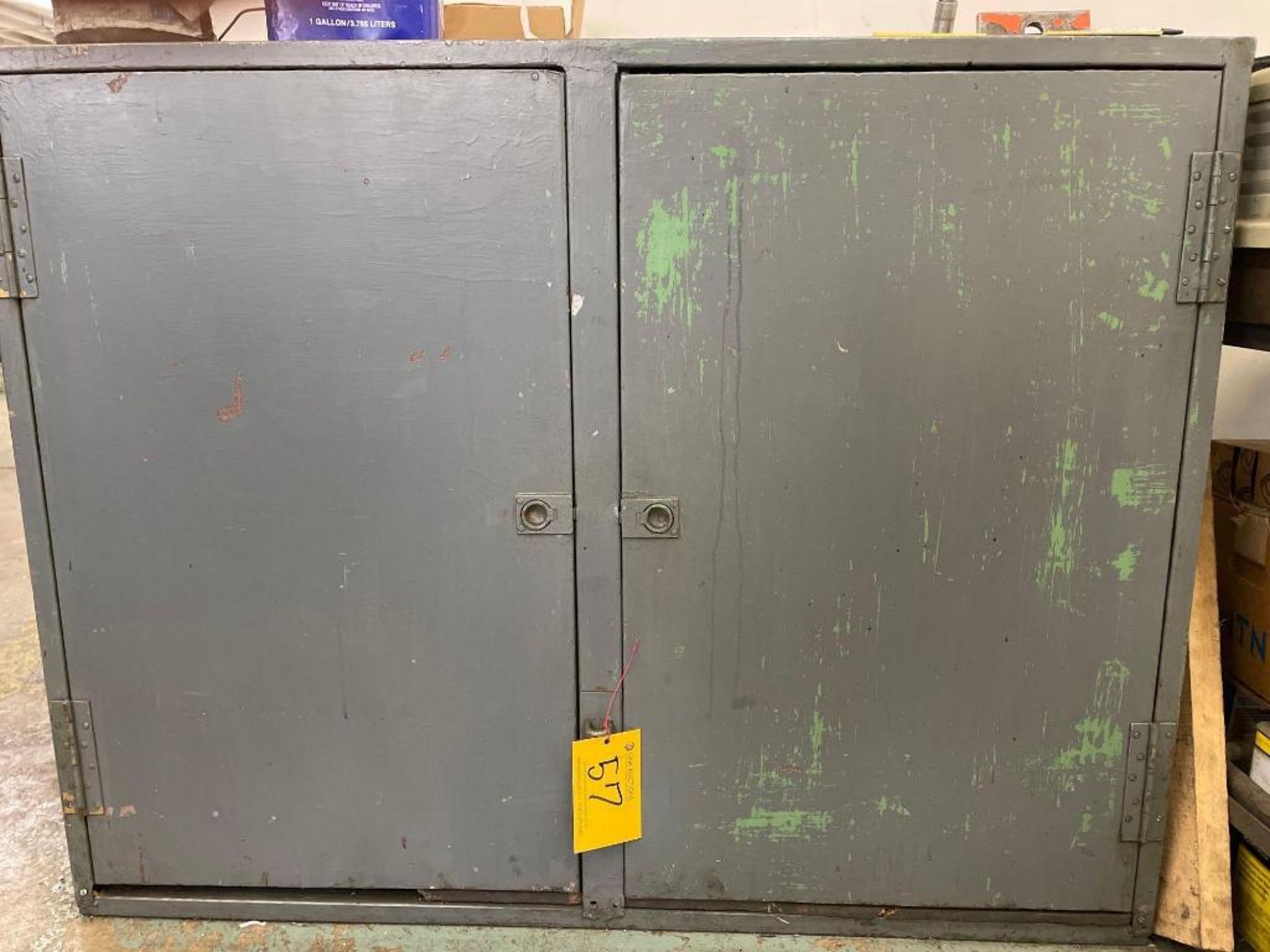 2-Door Parts Storage Cabinet w/Assorted Contents