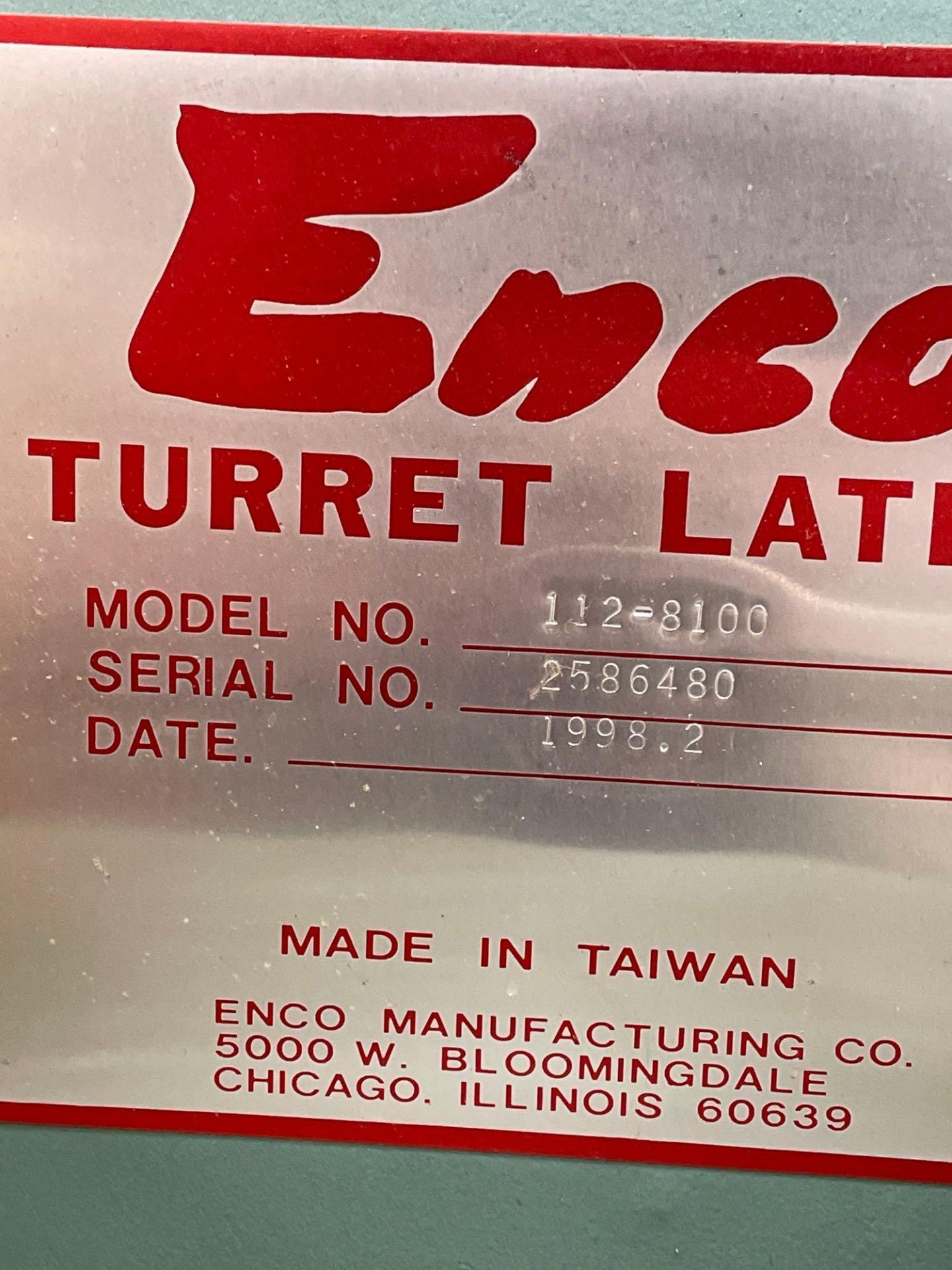 Enco Turret Lathe Model 112-8100 - Image 2 of 8