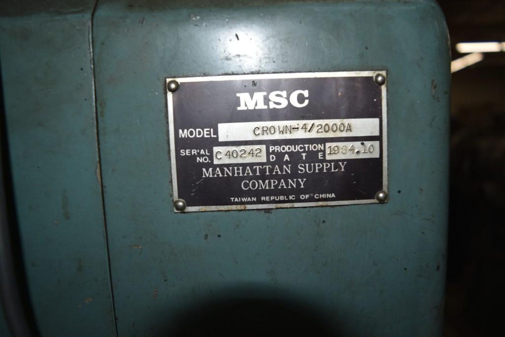 Manhattan 22” x 80” Geared Head Engine Lathe Model Crown 4-2000A - Image 8 of 9