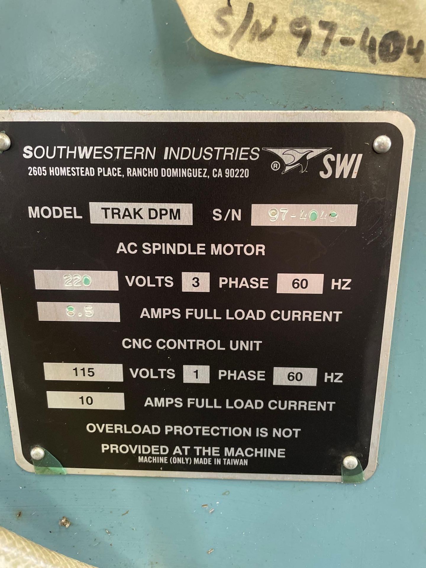 Trak 3 HP Variable Speed CNC Vertical Mill Model DPM - Image 19 of 19