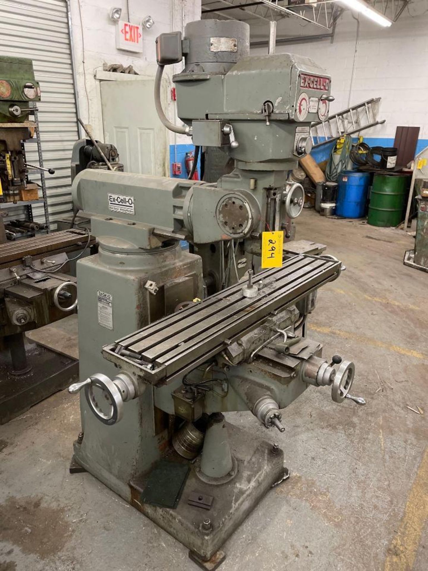 Ex-Cell-O Variable Speed Vertical Milling Machine Style 602, S/N 6029704, 85-4,000-RPM, 9" x 48" Pow - Image 3 of 8