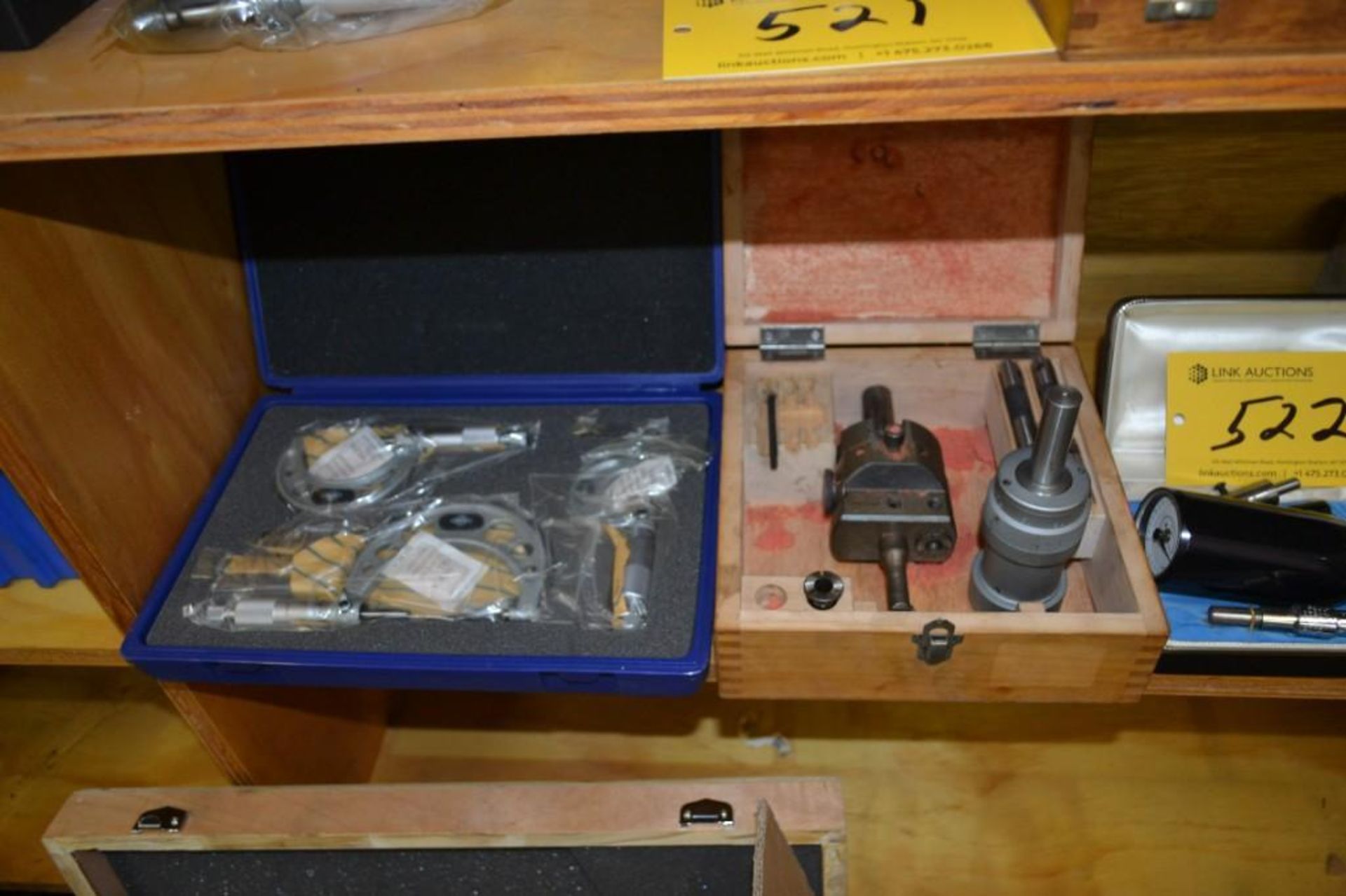 Lot Assorted Mics, Burnishing Tools, Torque Meter & Universal Boring Head on one shelf - Image 2 of 3