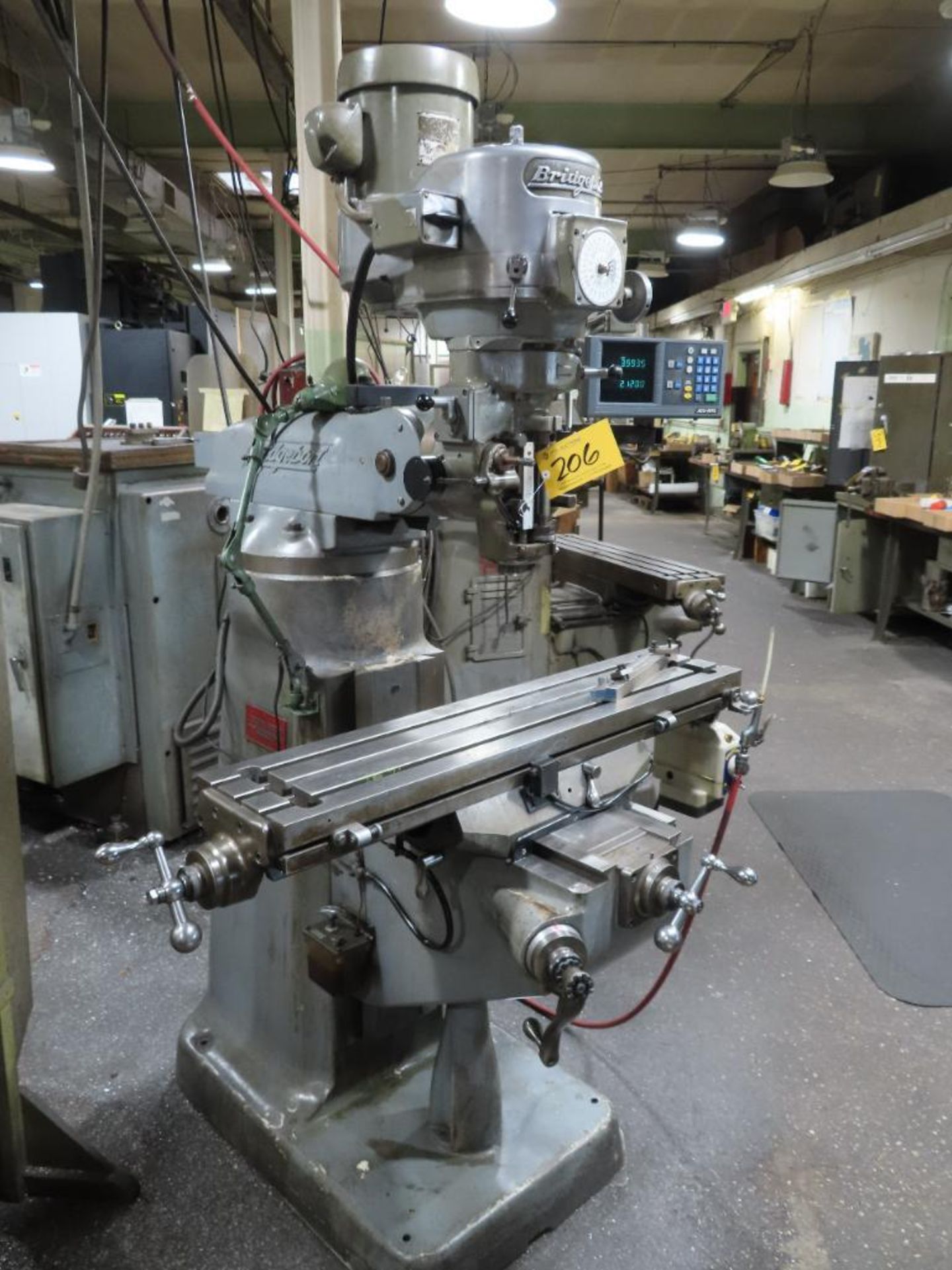 2J Bridgeport Vertical Milling Machine, (S/N:12BR185650), Table 9" X 42",Spindle Speeds 60-4200RPM, - Image 3 of 3