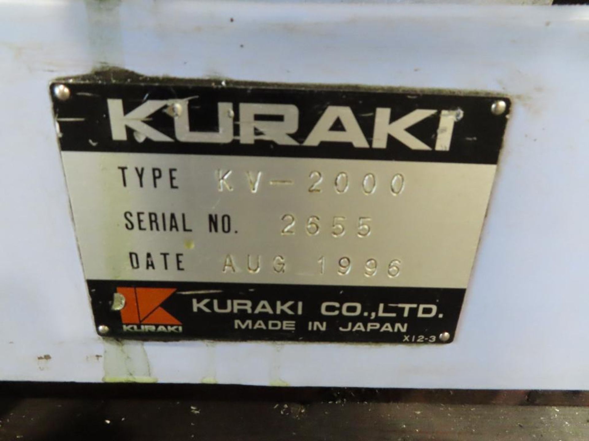 Kuraki KV-2000 CNC Vertical Machining Center - Image 7 of 7