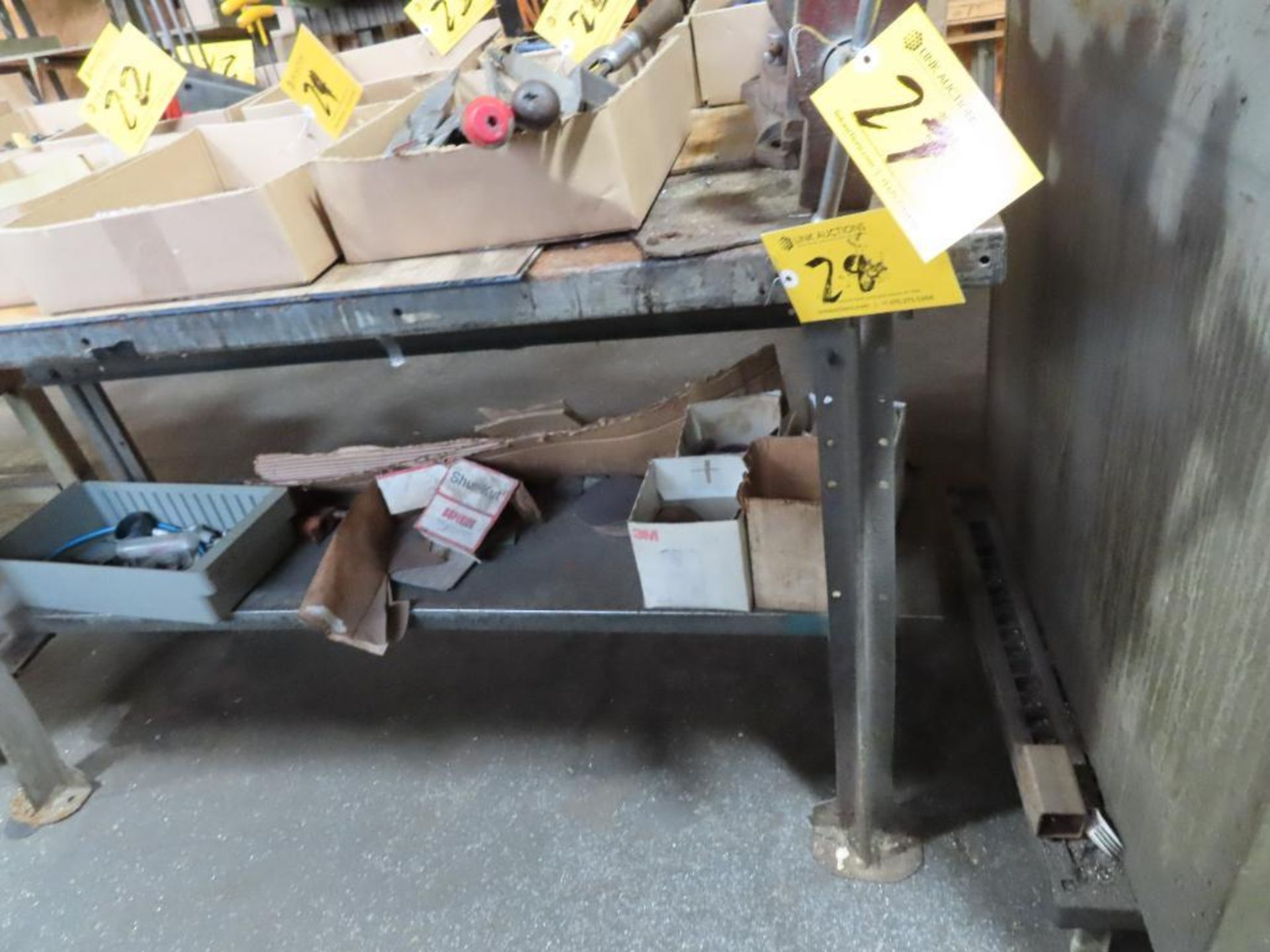 5' X 29" Steel Top Work Bench ( No Contents)