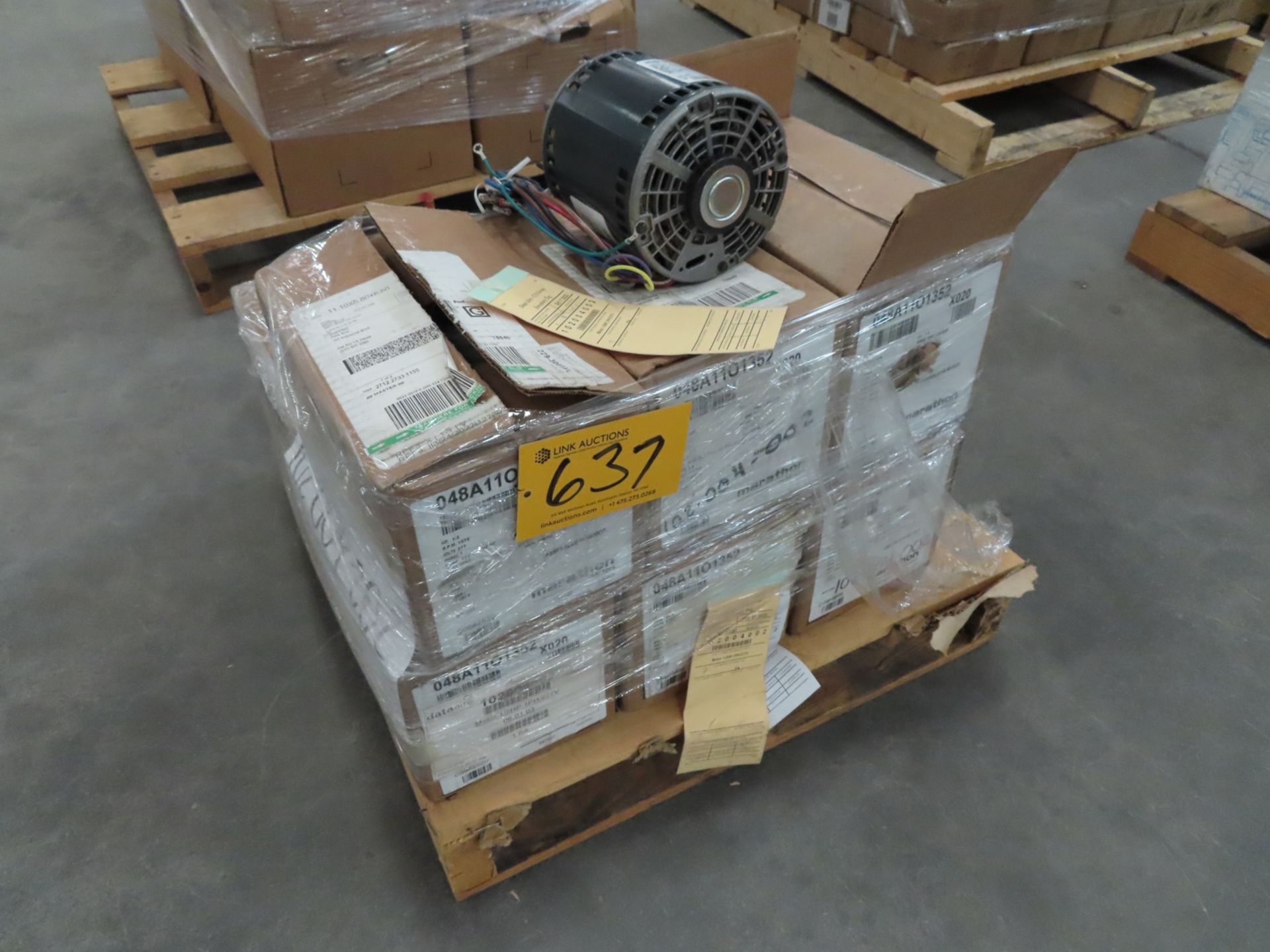 (QTY 9) MARATHON 1/2-HP ELECTRIC MOTOR 1075 RPM, 277V, 1PH, 60HZ