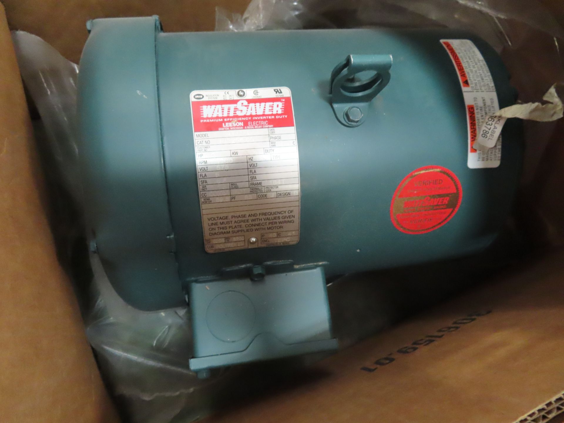 (QTY 4) LEESEN WATT SAVER 5HP ELECTRIC MOTOR, 1700 RPM 575V,3PH, 60HZ - Image 3 of 4