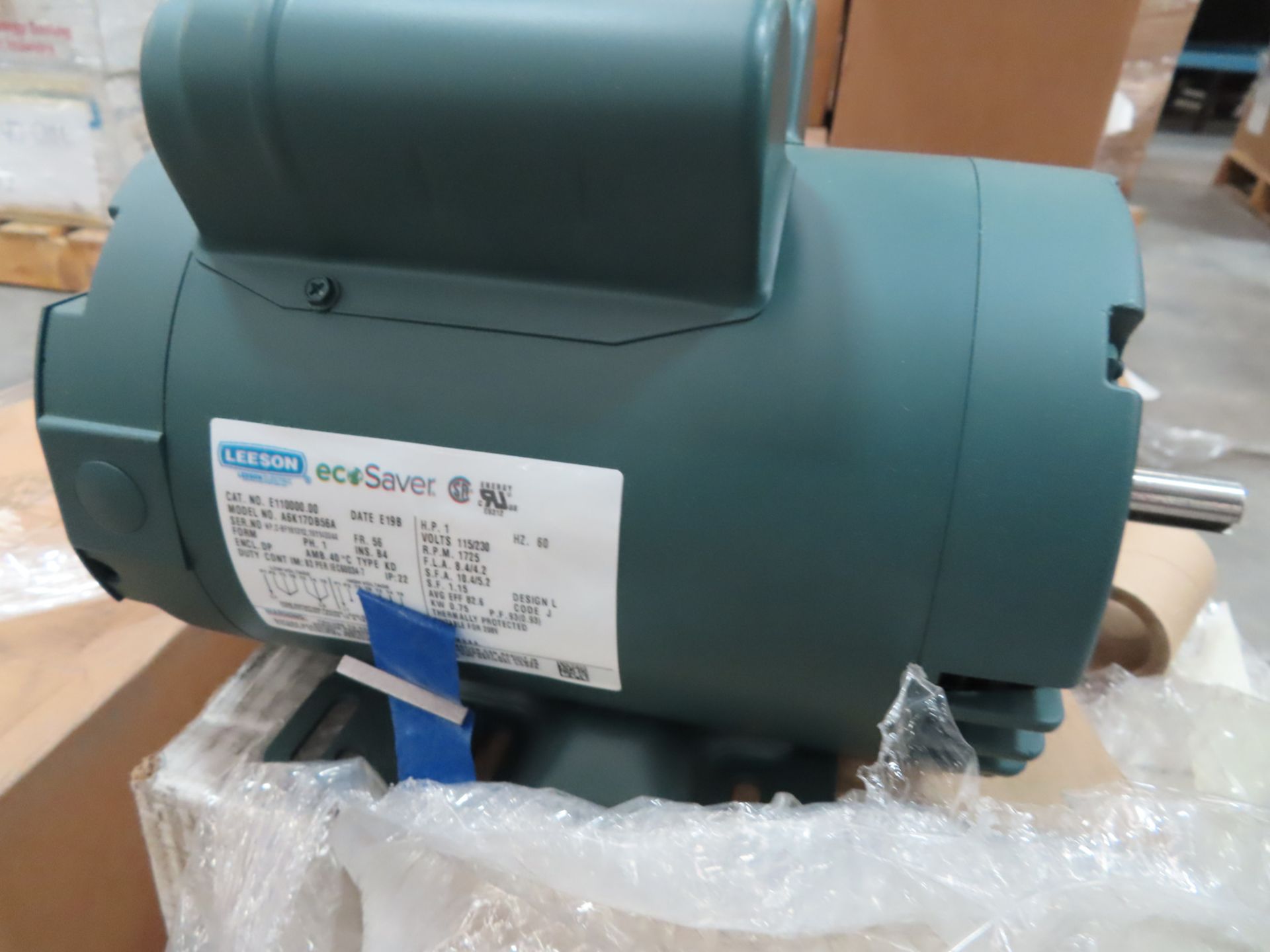 (QTY 3) LEESEN EC SAVER, 1-HP ELECTRIC MOTOR 1725 RPM, 115/230V. 1PH, 60HZ - Image 3 of 3