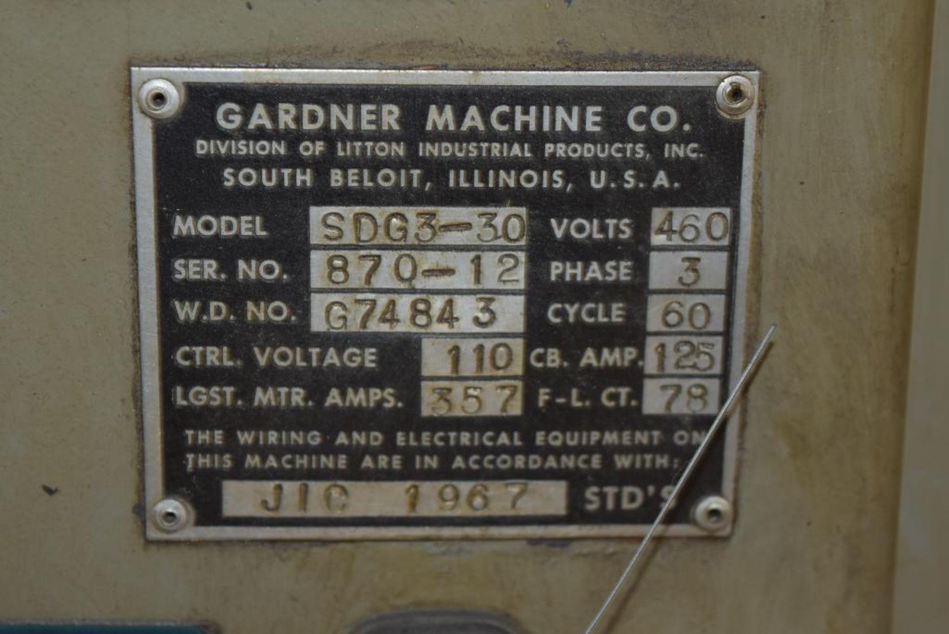 Gardner Model SDG3-30 Double Disc Grinder - Image 9 of 12