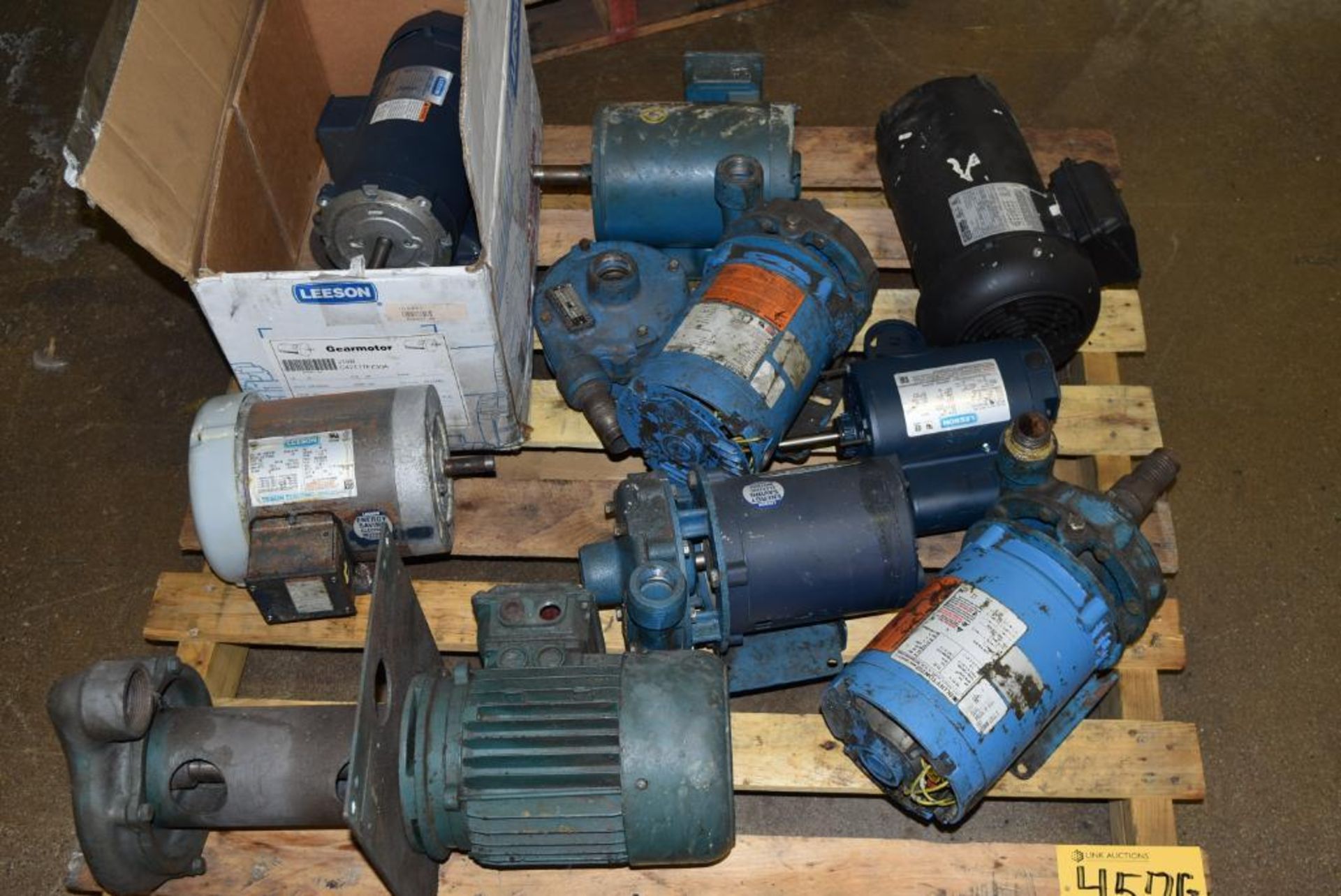 Lot Assorted Sized Electric Motors on skid