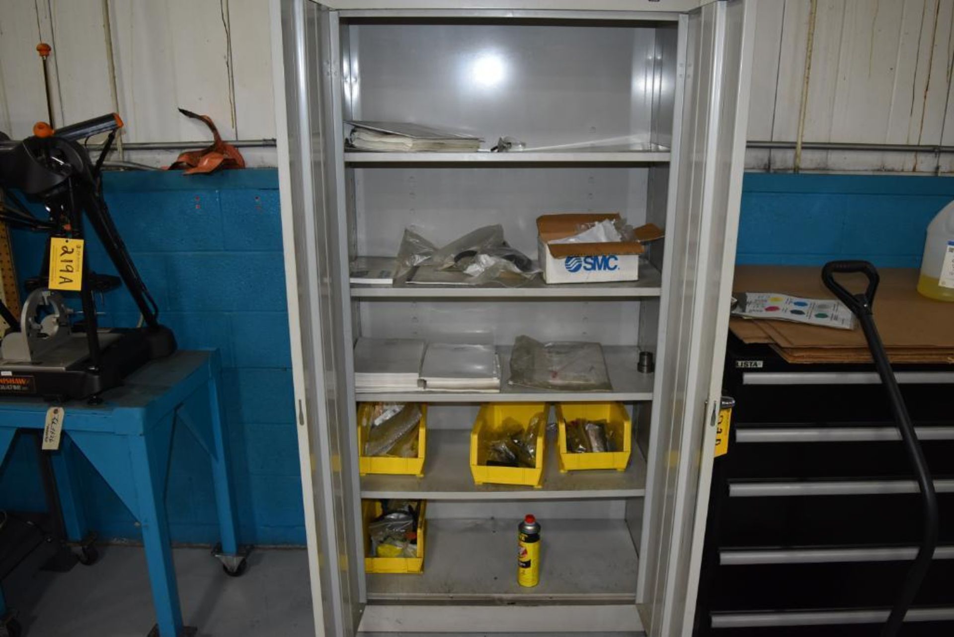 2-Door Metal Storage Cabinet w/ Contents