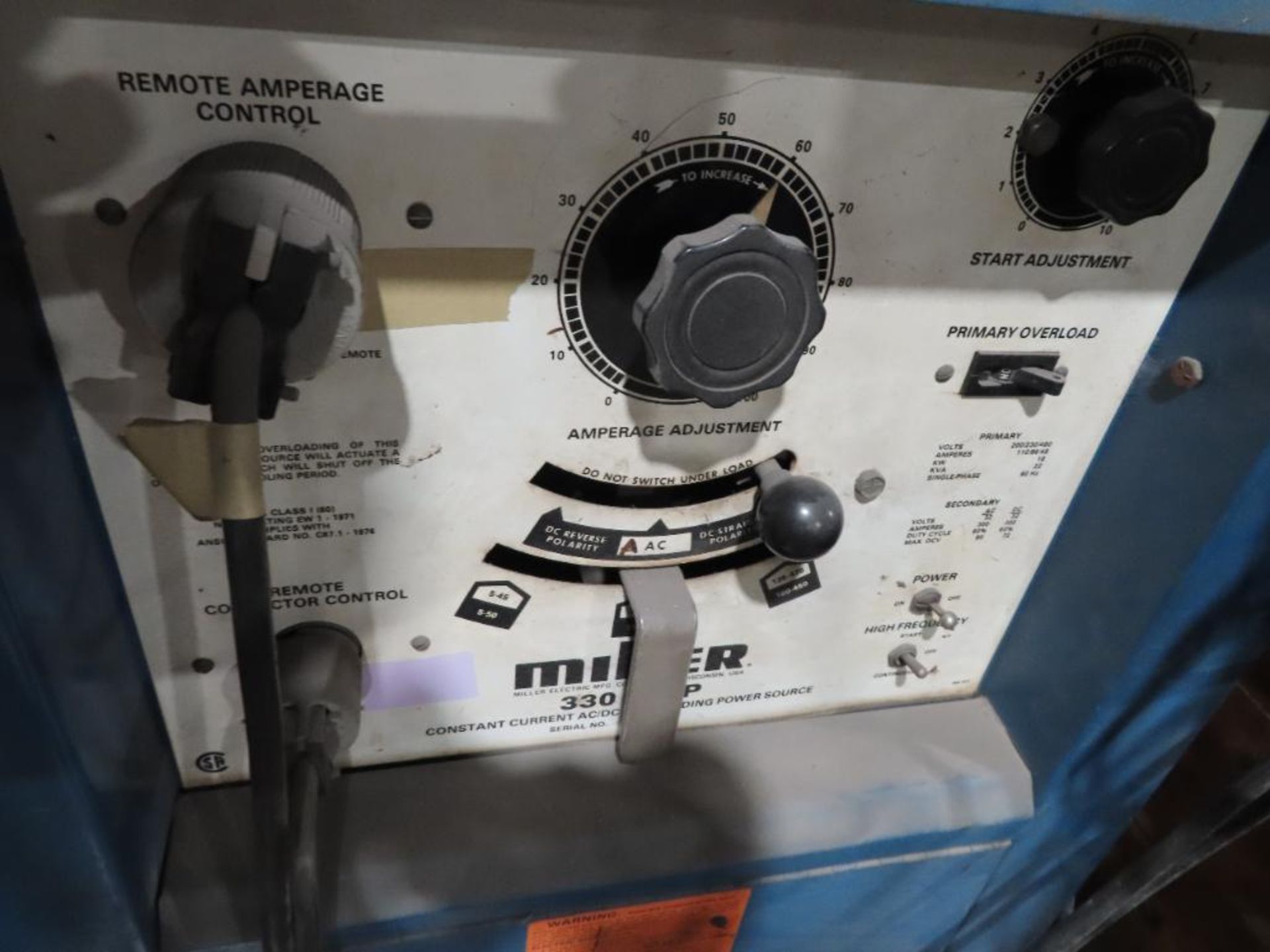 Miller 330 A/BP Constant Current AC/DC ARC Welding Power Source - Image 2 of 3