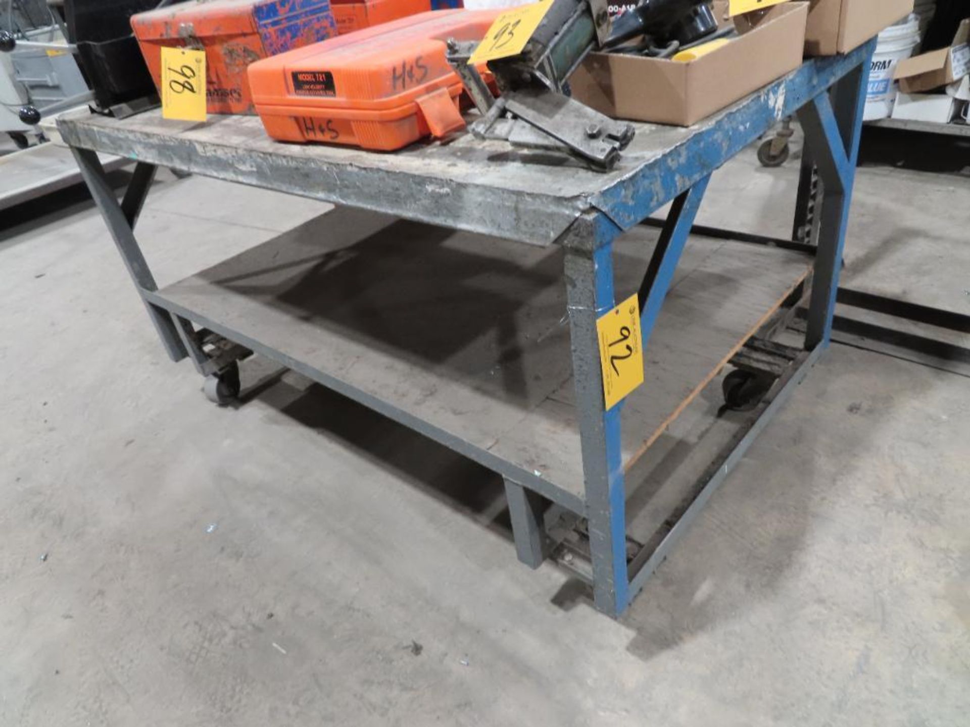 36" X 60" Rolling Steel Table (No Contents)
