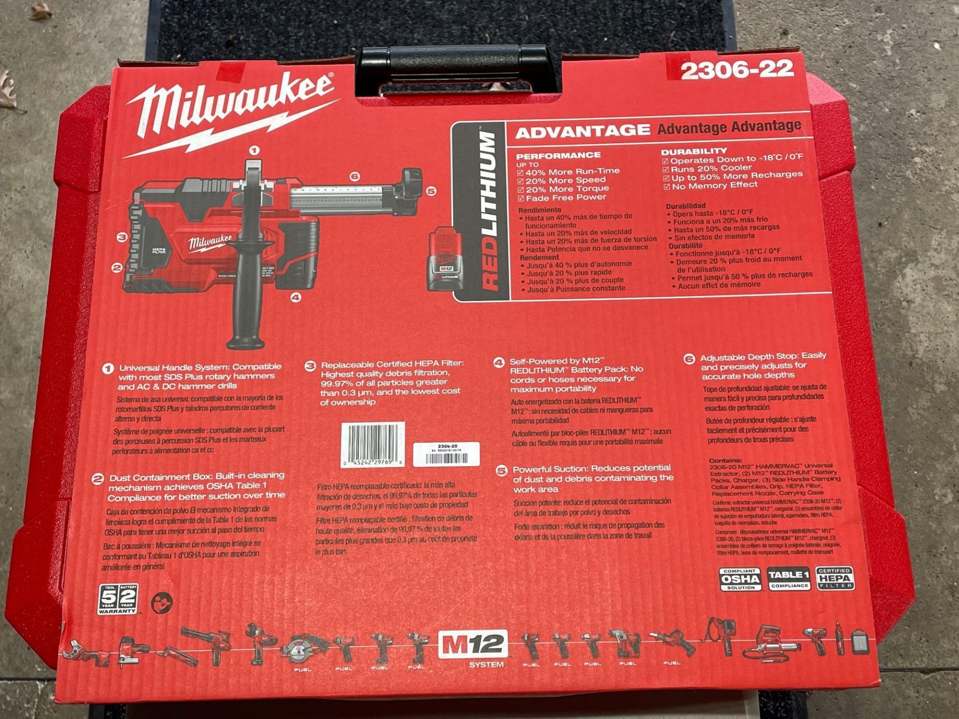 Milwaukee M12 HAMMERVAC Universal Dust Extractor Kit - Image 2 of 10