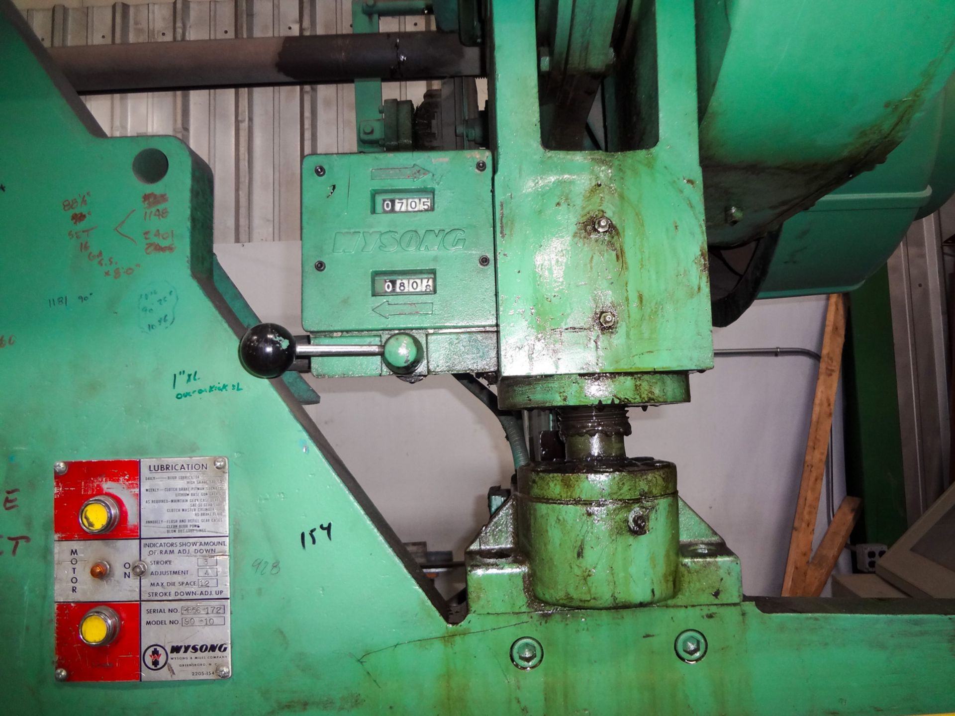 90-Ton X 12’ W/ 2’ Horn (14’O.A.) Wysong Mdl. 90-10 Power Press Brake - Image 3 of 15