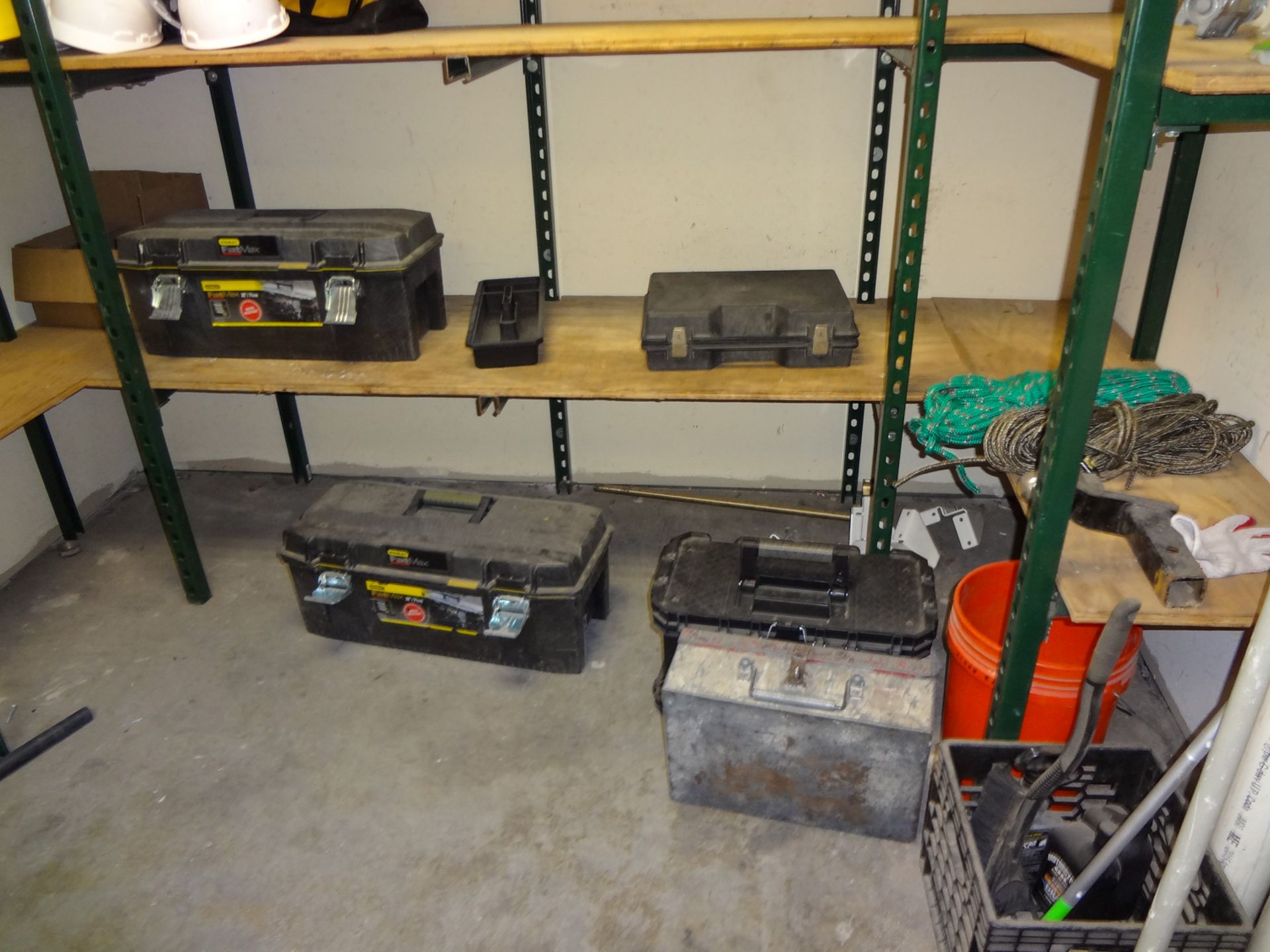 Balance of Room- Abrasive Wheels, Pulleys, Benches, Empty Tool Boxes, Hard Hats, Threaded Ron Adjust - Image 2 of 7