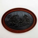 Wedgwood Black Basalt Framed Plaque, Cherubs