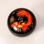 Charm Box Russian Lacquered Tin with Hand-painted Firebird