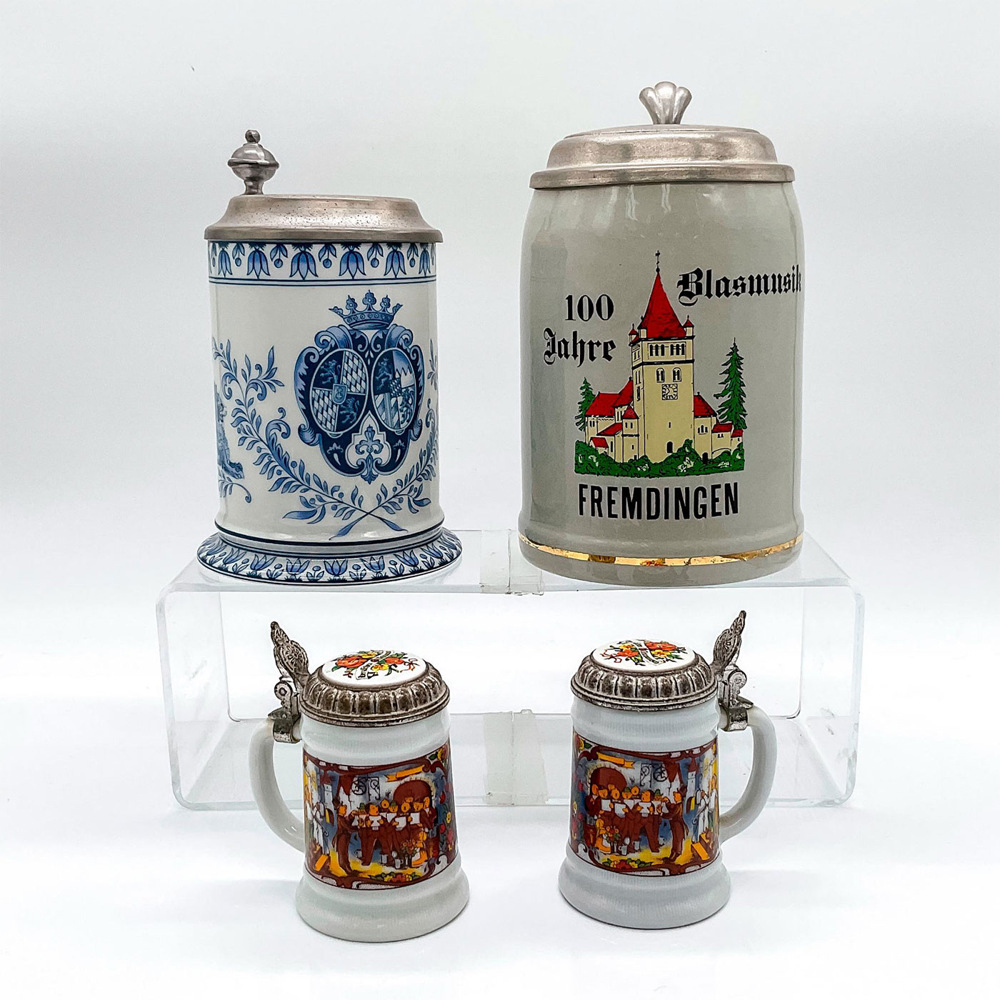 4pc German Beer Steins, Schrobenhausen, B.M.F., and More