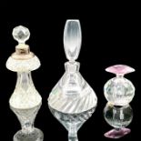 3pc Vintage Glass Perfume Bottles with Stoppers