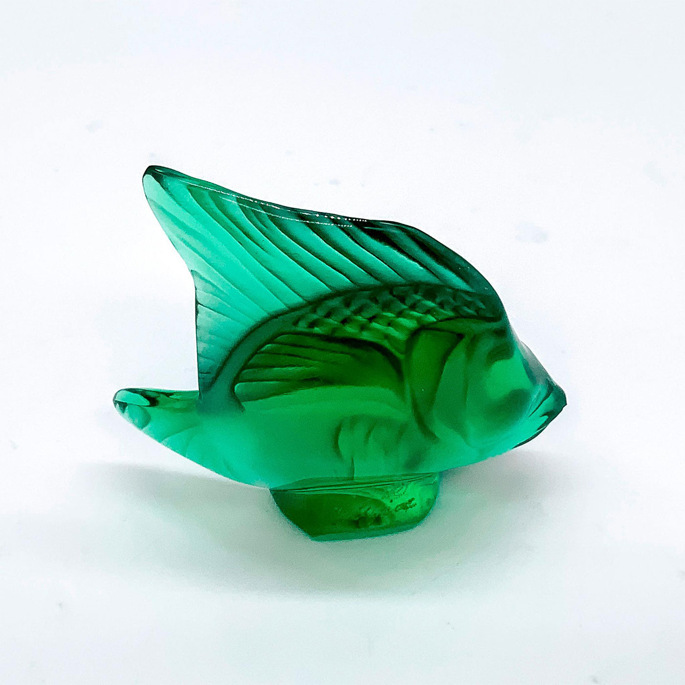 Lalique Miniature Glass Emerald Green Fish Figurine - Image 2 of 3