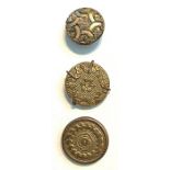 A SMALL CARD OF DIVISION ONE REPOUSSE BUTTONS