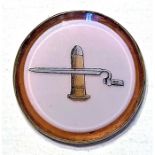 A SCARCE DIVISION ONE GLASS SET IN METAL BUTTON