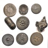 A SMALL CARD OF ASSORTED DIVISION ONE METAL BUTTONS