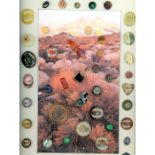 A FULL CARD OF ASSORTED GEMSTONE BUTTONS