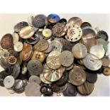 A BAG LOT OF ASSORTED MOSTLY DIVISION ONE PEARL BUTTONS