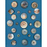 4 CARDS OF ASSORTED DIVISION ONE PEARL BUTTONS