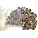 A BAG LOT OF ASSORTED METAL BUTTONS