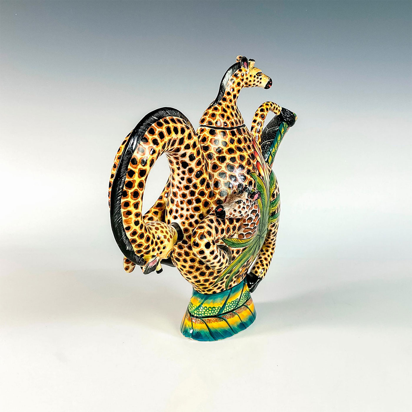 Ardmore Studios Footed Teapot with Lid, Giraffe - Image 2 of 6