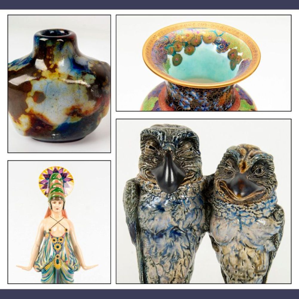 Wedgwood, Moorcroft, Goldscheider, Doulton, Martin Brothers