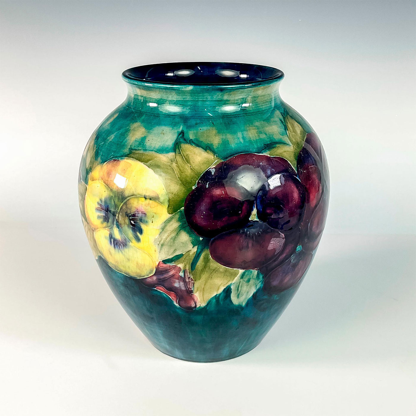 Moorcroft Pottery Vase, Pansy - Image 2 of 4