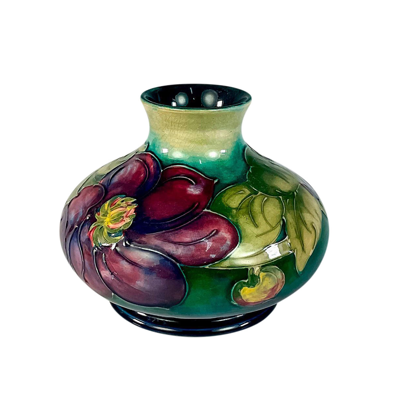 Moorcroft Pottery Squat Vase, Anemone