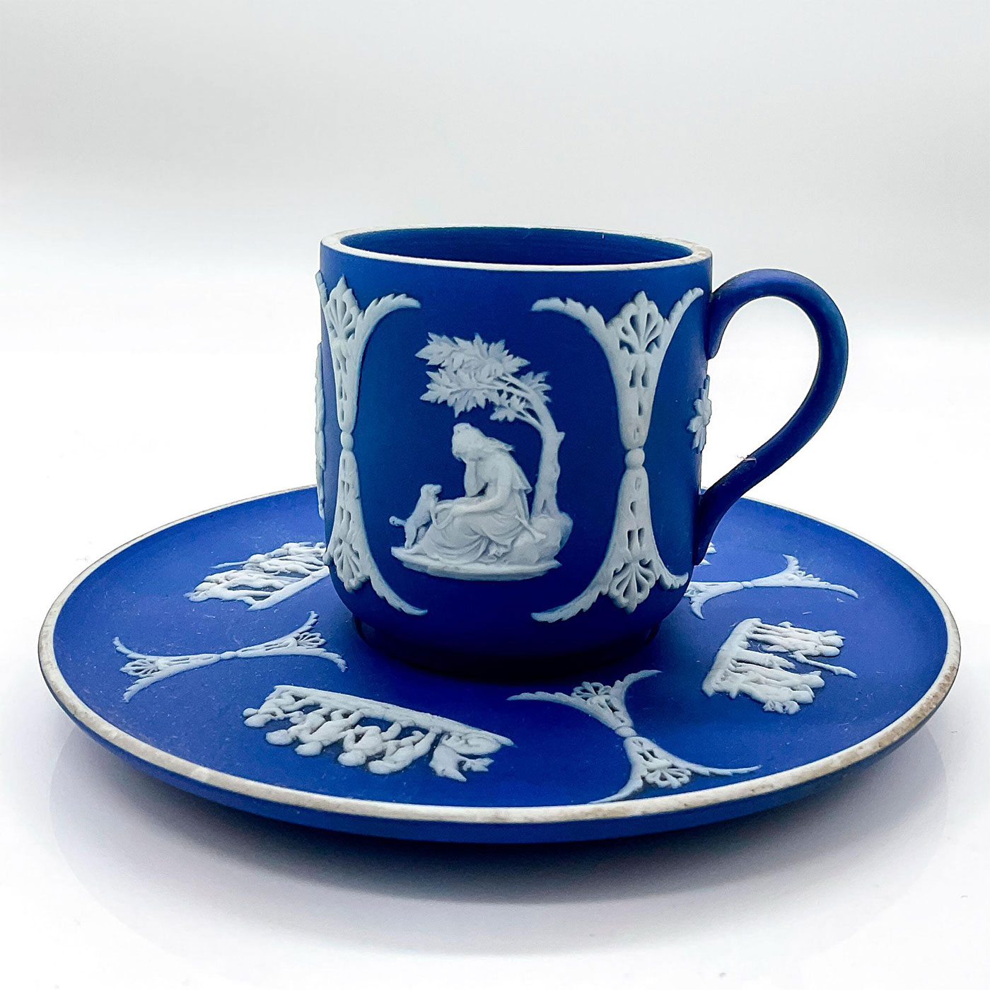 Wedgwood Jasperware Dip Cup and Saucer Set, Apollo - Image 5 of 5