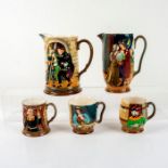 5pc Beswick Pitchers and Mugs, Shakespeare Scenes