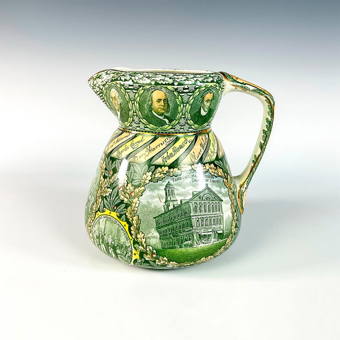 Antique Staffordshire Pitcher, American Independence 1776