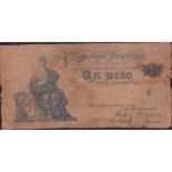 Antique 1897 Republic Argentina Un Peso