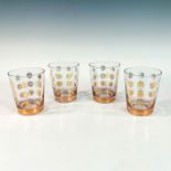 4pc Vintage Gilt Starburst Old Fashioned Glasses