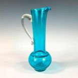 Vintage Blue Art Glass Pitcher