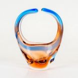 Murano Glass Hand Blown Pulled Freeform Basket Vase