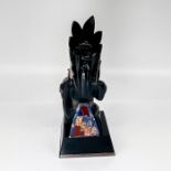 Vintage Handmade Obsidian Sterling Teotihuacan Warrior