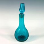 Vintage Turquoise Glass Decanter with Stopper