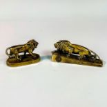 Pair of Vintage Brass Lions International Figurines